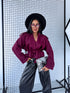 "BURGUNDY SPRITZ" - suede-like jacket